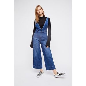 A-line Overall denim wide leg